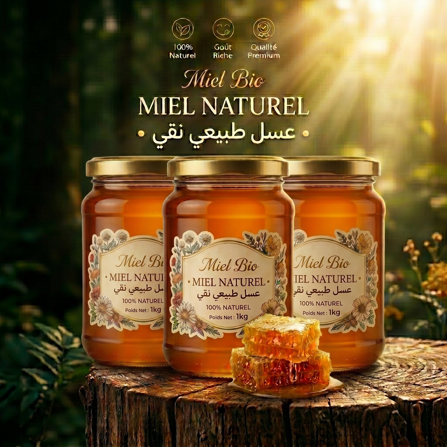عسل الطبيعي النقي 🍯 Miel Bio
